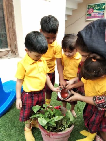 kids watering plants at kindergarten mumslap.in